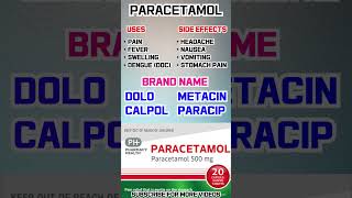 Uses of paracetamol  paracetamol side effects  acetaminophen  Dolo 650  calpol 500 paracip [upl. by Suirtimid]