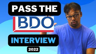 2022 Pass the BDO Interview  BDO Video Interview [upl. by Diandra]