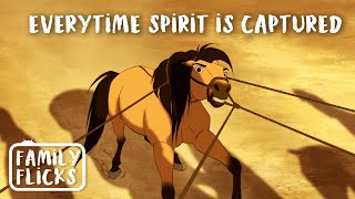 Every time Spirit Gets Captured  Spirit Stallion of the Cimarron 2002  Family Flicks [upl. by Ynaffyt]