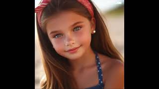 Cute shy tween little girl Gorgeous eyes aivideo animated with lumaai [upl. by Catina]