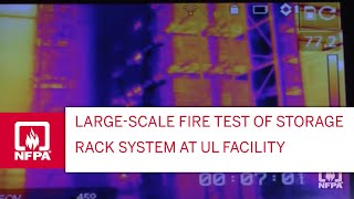 LargeScale Fire Test of Storage Rack System at UL Facility [upl. by Gerald]