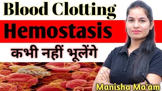 Hemostasis  Mechanism of Blood clotting  Hemostasis in hindi [upl. by Oidale]