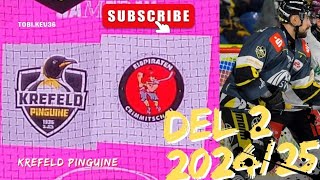 DEL 2 Krefeld Pinguine vs Eispiraten Crimmitschau  10 Spieltag  2425 [upl. by Ttenna]