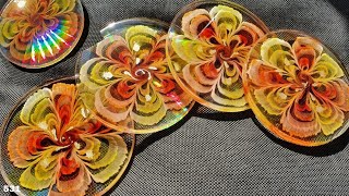 HOW TO Make Holographic Resin Flower Coasters in Orange and Yellow [upl. by Aehtla]