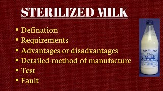 Sterilized Milk Manufacturing process detailed topic ICAR ASRB NET FOOD TECH EXAM Preparation [upl. by Paz]