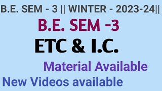 BE SEM  3  ETC amp IC WINTER 202324 Notes  Material [upl. by Anirahs]