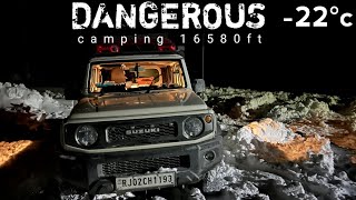 Freezing Night Camping on Shinkula 16580ft  Dangerous Car Camping in low Oxygen [upl. by Ecinna]