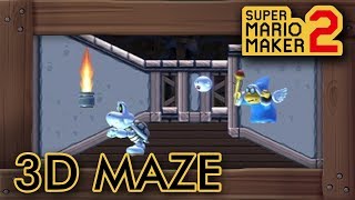 Super Mario Maker 2  Genius quot3D Maze Housequot Level [upl. by Anitsirhk99]