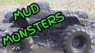 MUD MONSTERS  RC TRUCK MUDDING  DIRTY 4x4 RC BOGGED in MUD [upl. by Erdrich]