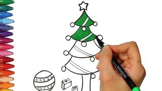 Albero di Natale o Pino  Come disegnare e colora per i bambini [upl. by Littlejohn]