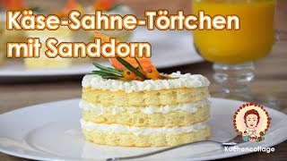 KäseSahneTörtchen mit Sanddorn  REZEPT  BACKEN  Küchencottage [upl. by Anastassia]