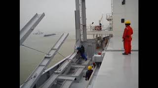 Rigging of Collapsible Stanchion Post on a Bulk Carrier [upl. by Nagle913]