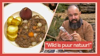 Wildstoof met gepofte pastinaak en stoofpeertjes  Buiten koken met Ramon 5 [upl. by Genisia518]