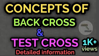 CONCEPTS OF BACK CROSS AND TEST CROSS  DETAILED INFORMATION [upl. by Rednaskela]