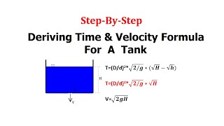 Deriving Time and Velocity formula for a tank Time to empty Tank [upl. by Ardnasak]