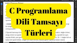 C Programlama Dili Tamsayı Türleri [upl. by Terej]