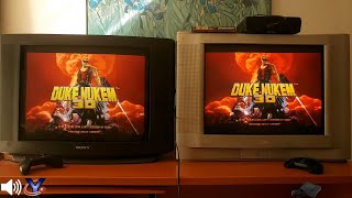 Sega Saturn PAL  Emulator Vs Original    Sony Trinitron Vs JVC    Flat Vs Curved [upl. by Eimyaj]