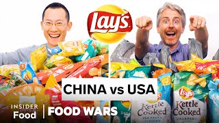 US vs China Lays  Food Wars  Insider Food [upl. by Torray]