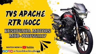 Tvs Apache Rtr 160Cc 🏍️ Black 🖤  Available Kushwaha Motors 📍Sandi 📍 [upl. by Aicaca640]