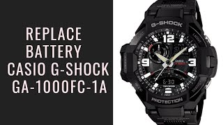 Casio GShock GA1000FC1ADR Replace Battery Ganti Baterai [upl. by Lancaster842]