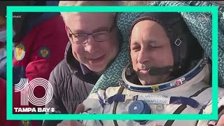 NASA astronaut returns to Earth with Russian cosmonauts after recordsetting mission [upl. by Adnolohs40]