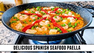 SPECTACULAR Seafood Paella with MINIMAL Effort  Quick amp Easy Recipe [upl. by Aonian]