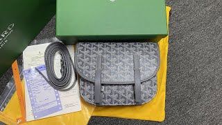 Goyard Belvedere Messenger Goyardine MM Gray Review [upl. by Oehsen600]