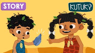 Cave Kids  Kutuki Story for kids in English  Cartoon videos for kids  Kutuki [upl. by Annahsal15]