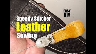 How to sew Leather with the Speedy Stitcher sewing Awl [upl. by Doti]