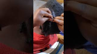 student practicing how to plait natural hair lines [upl. by Aizan]