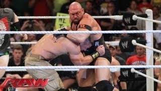 Raw  623 John Cena and Ryback brawl before their WWE Payback match Raw June 10 2013 [upl. by Llerud]