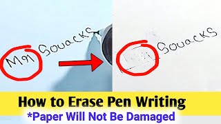 How to Erase Pen Writing on Paper at Home  Pen Writing Remover [upl. by Klehm]