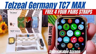 Model Telzeal Germany TC7 MAX  Smart Watch  Free 4 Four Pairs Straps  Wireless ChargingUnboxing [upl. by Mcferren]