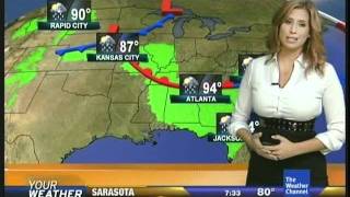 Weather Channel Girl Stephanie Abrams White Top [upl. by Humphrey]