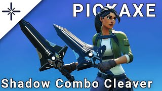 Shadow Combo Cleaver Fortnite Pickaxe Gameplay Shadow Mecha Team Leader Harvesting Tool [upl. by Klatt]