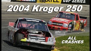 All NASCAR Crashes from the 2004 Kroger 250 [upl. by Alakim]