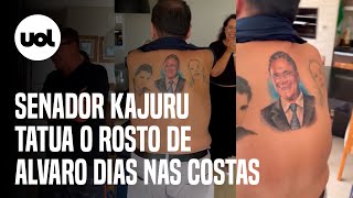 Kajuru tatua rosto de Alvaro Dias ao lado do de Datena Homenagem eterna [upl. by Ivy]