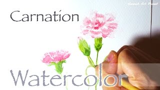 ❤️How to Paint Carnations in Watercolor Les Oeillets Aquarelle Fleurs Aquarela 水彩手繪康乃馨 [upl. by Kafka]