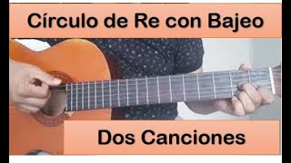 Círculo de Re con Bajeos en Guitarra Fácil para Principiantes [upl. by Aissej673]