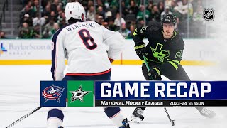 Blue Jackets  Stars 1030  NHL Highlights 2023 [upl. by Nnaitsirk]