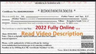 ⚡⚡Karnataka Domicile Certificate Step By Step Application Process Certificate Download Process 2023 [upl. by Sina63]