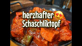 herzhafter Schaschliktopf aus dem Dutch Oven  Westmünsterland BBQ [upl. by Sherrer25]