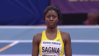 Khaddi Sagnia Long Jump World Indoor Championships 04 03 2018 [upl. by Nev]