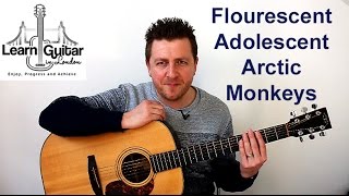 Arctic Monkeys  Guitar Lesson  Flourescent Adolescent  Intro Riff  TAB on screen [upl. by Waynant]