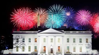 Bidens watch the inaugural fireworks from the White House [upl. by Adgam]