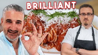 Joshua Weissmans Spaghetti And Meatballs Recipe Italian Chefs Reaction [upl. by Assiluy]