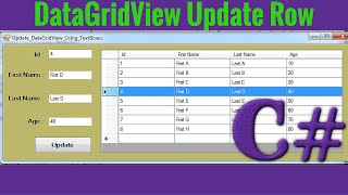 C  How To Update Selected DataGridView Row With TextBox Using C  With Source Code [upl. by Stock790]