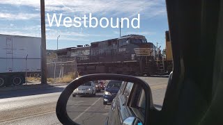 WB Union Pacific 4044 Leads Mix Intermodal Baretable Train in El Paso TX Ft Norfolk Southern [upl. by Kcirneh]