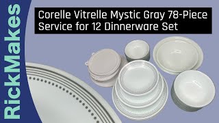 Corelle Vitrelle Mystic Gray 78Piece Service for 12 Dinnerware Set [upl. by Aicert]