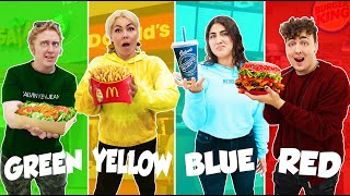 EATING ONLY 1 COLOR FAST FOOD CHALLENGE [upl. by Vullo409]